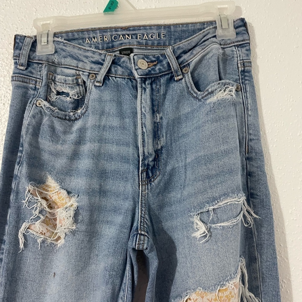 American Eagle Patchwork Distressed Pants - image 4